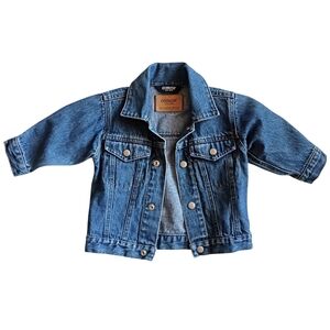 OSHKOSH B'GOSH Denim Jacket Unisex Cotton  Snap Button Pockets Sz 12M